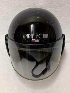 13496/中古 SPIRIT ACTION OGK ヘルメット 黒 WING SPIRIT サイズ５９？ 現状品