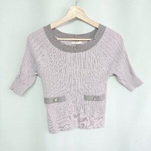 ◇ PROPORTION BODY DRESSING プロポーションボディドレッシング 五分袖 カットソー サイズS パープル レディース E