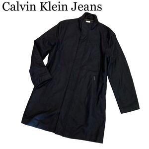 Calvin Klein Jeans カルバンクラインジーンズ ウール ロングコート ブラック L 