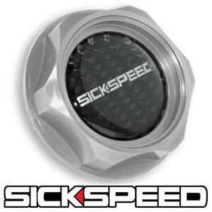 SICKSPEED　ホンダエンジン用 オイルフィラーキャップ シルバー カーボンスロゴ USDM シックスピード D15 D16 B16 B18 K20 K24 ポリッシュ