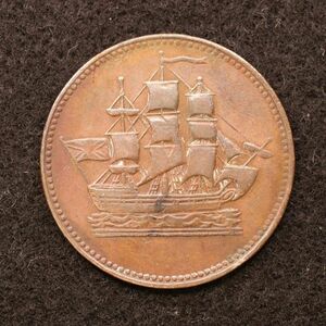 カナダ植民地 プリンスエドワード島 1/2ペニー銅貨（1800年台）[E4257]コイン