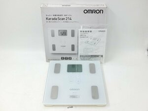 【z27196】OMRON オムロン 体重体組成計 HBF-214 体重計 カラダスキャン ホワイト 白 箱付 動作確認済 格安スタート