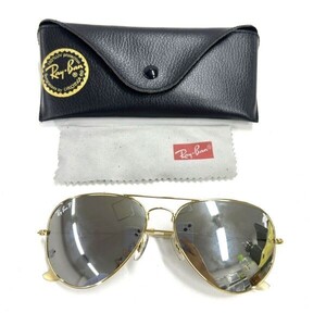 ●O160-W7-2349 ◎ RayBan レイバン Ray-Ban P サングラス ボシュロム アビエーター 58□14-132 RB3025 AVIATORL ケース付き アイウェア③