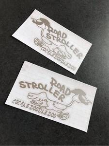 送料無料♪ ROAD STROLLER ステッカー 左右2枚セット シルバー アメ車 旧車 トラック 世田谷ベース ハーレー カブ エアフォース ステンシル