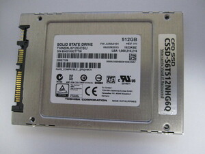 TOSHIBA 2.5インチ SATA SSD 512GB THNSNJ512GCSU 動作品 7mm 