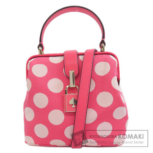 kate spade ケイトスペード ドット柄 2WAY ハンドバッグ キャンバス レディース 中古