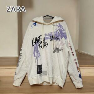 ZARA ザラ フーディパーカー アートデザイン コットン