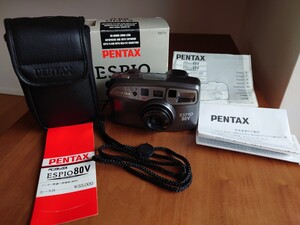 美品 箱 ケース 説明書付き PENTAX ESPIO 80V QUARTZ DATE ペンタックス コンパクトフィルムカメラ 付属品あり