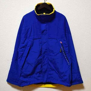 美品★POLO SPORTポロスポーツ★90sビンテージ ナイロンジャケット L 青×黄 星条旗ロゴ★RALPHLAURENラルフローレン