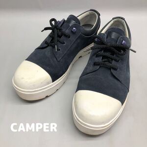 H■ CAMPER カンペール 厚底 スエード スニーカー サイズ42（27.0cm相当） 18923-003 ネイビー 紺色 白 靴 シューズ メンズ 