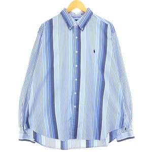 古着 ラルフローレン Ralph Lauren CLASSIC FIT 長袖 ボタンダウンストライプシャツ メンズXXL /eaa431998