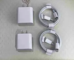 @2個 充電器 1m2本 タイプC iPhone 高速純正品同等 充 [4ns]