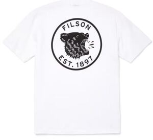 フィルソン レンジャー グラフィック Tシャツ Filson Ranger tee 半袖 アウトドア ホワイト くま柄 クマ 熊 S