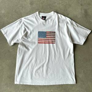 90s 00s USA製 星条旗 プリント Tシャツ L / 90年代 00年代 オールド アメリカ製 白 GIANT ヴィンテージ