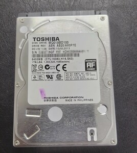 45【中古】TOSHIBA MQ01ABD100 1TB 2.5インチ 9.5mm厚 