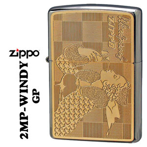zippo(ジッポーライター)人気の「WINDY」デザイン　#200FBベース プレート貼り付け　ゴールドプレート　2MP-WINDY-GP【ネコポス可】