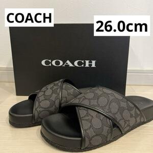 COACH コーチ 靴 サンダル CA158 カジュアル スリッポン ロゴ 柄　26.0ｃｍ