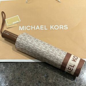 Michael Kors マイケルコース 折りたたみ傘 折り畳み傘 ワンタッチ式 バニラ