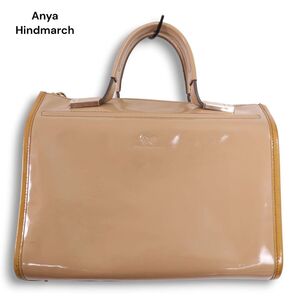 Anya Hindmarch アニヤハインドマーチ BITS&BOBS 通年★ エナメル レザー ボストン ハンド バッグ Sz.F レディース　K4G00129_A#U