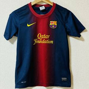 N■ NIKE ナイキ メンズ FCバルセロナ ユニフォーム Mサイズ ネイビー/赤 半袖Tシャツ DRY-FIT ロゴ スポーツ トップス サッカー ブルー 