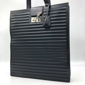 1円【現行/未使用級】定価48万円 dunhill ダンヒル GT ロック トートバッグ 肩掛け A4 大容量 メンズ ビジネス レザー 本革 ブラック 黒