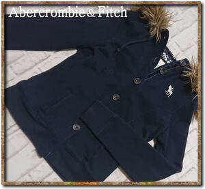 ☆Abercrombie & Fitch　アバクロンビー＆フィッチ　裏ニットスウェット地ジャケット　紺☆やや難