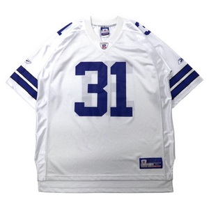 REEBOK NFL ゲームシャツ XL ホワイト ポリエステル メッシュ ナンバリング DALLAS COWBOYS DAL R.WILLIAMS ビッグサイズ