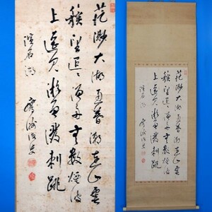 17H694 松浦厚 伯 肥前平戸藩主 「書幅」 掛軸 箱無　真筆