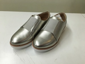 フィットフロップ FitFlop 【良品】レザースニーカー サイズ：22.5cm シルバー N78-011