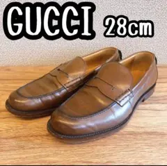 GUCCIグッチ メンズ男性 ローファー 茶色ブラウン サイズ10 28cm