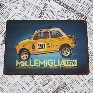 [511] Mille Miglia ミッレミリア ブリキ看板 30x20cm