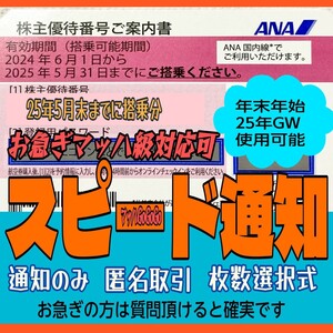 ANA 年末も10分スピード通知 発送無 全日空 株主優待券 バラ売 1枚/2枚/3枚/4枚/5～9枚 国内 航空券 搭乗期限25年5月末まで(1z