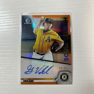 2020 Bowman Chrome Gus Varland orange refractor auto 25枚限定　hidden Finds