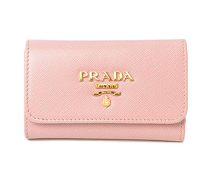 プラダ キーケース/キーホルダー PRADA 6連 1PG004 SAFFIANO METAL/型押しレザー PESCO/ライトピンク 未使用 アウトレット