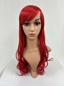 Wigs2you C-003 赤 レッド コスプレウィッグ アニメ アイドル風 耐熱コスプレウィッグ★シンプルなパーマロングスタイル