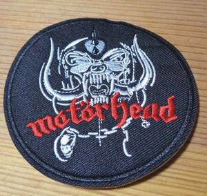 黒円◆新品　MotorHead モーターヘッド イングランド 　ロックバンド Biker 刺繍ワッペン◆激シブ◇アメリカ　二輪車　オートバイ　バイ