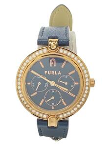 FURLA◆腕時計/アナログ/レザー/BLK/BLK/WW00030002L3