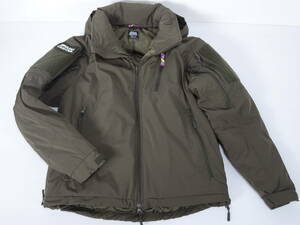 中古 Abu Garcia×is-ness CLOUD PADDING JACKET オリーブ Mサイズ フード 3層防水ストレッチ クラウドパディングジャケット アブガルシア