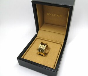 【新品仕上げ済】 ブルガリ BVLGARI K18YG B-ZERO1 4バンド リング #48 約８号 指輪 ビーゼロワン BOX付 中古 ランクA BRJ・ジュエリー