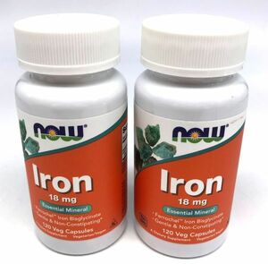 【未開封】nowFoods Iron 鉄 18mg ナウフーズ サプリメント 120カプセル 梱包60サイズ（管18378）