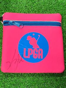 LPGA 掘琴音 直筆サイン入りLPGAオリジナルポーチ 新品 15㎝×15㎝