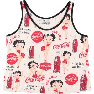 古着 COCA-COLA コカコーラ BETTY BOOP ベティーブープ 総柄 タンクトップ レディースXXL相当 /eaa473902 【Elulu/エルル】