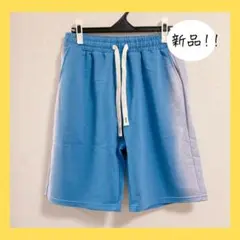 【新品⭐】五分丈ズボン ショートパンツ グラデーションパンツ メンズ 3XL 青