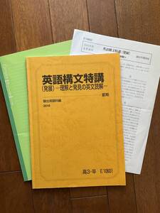 駿台 テキスト「英語構文特講（発展）」大島保彦 2018年夏