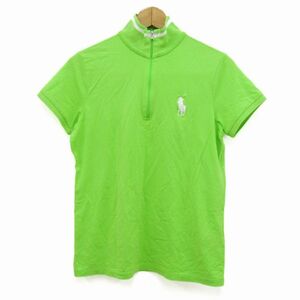 ラルフローレン ゴルフ ポロシャツ 半袖 ハーフジップ スポーツウエア トップス レディース Mサイズ グリーン系 RALPH LAUREN GOLF