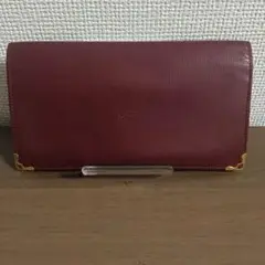 開店セール☆美品 小銭入未使用 カルティエ レザー ロゴ マストライン 長財布