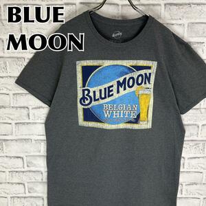 BLUE MOON ブルームーン ビール ベルジャンホワイト 酒 Tシャツ 半袖 輸入品 春服 夏服 海外古着 会社 企業 酒造 炭酸飲料 アルコール 麦酒