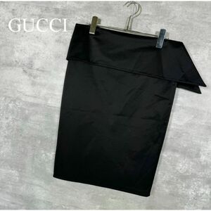 『GUCCI』グッチ (38) 折り返しラペルタイトスカート