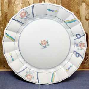 送料無料【Sふ2502】九谷焼 香祥　お花　単品　大皿　和食器　陶磁器 　盛皿　オードブル