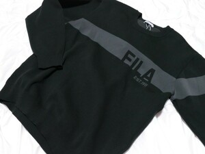 WFA12★2024年秋冬モデル★サンプル品★FILA GOLF★長袖丸首セーター軽量ニット★L/BK